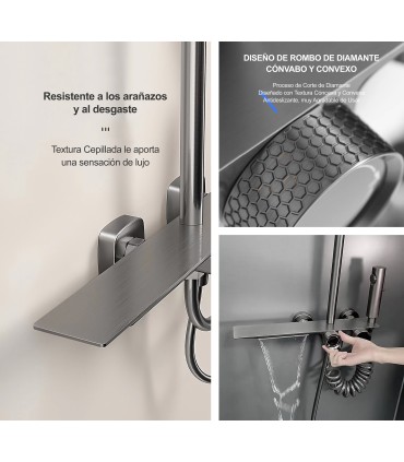 Colonne Douche-Baignoire TomaHawk LH-2365 Thermo | Cuivre | Affichage Température | Douchette et Pluie