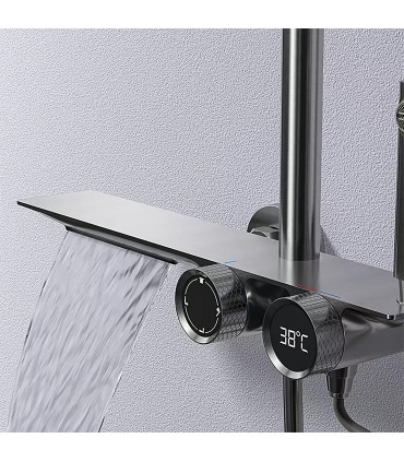 Colonne Douche-Baignoire TomaHawk LH-2365 Thermo | Cuivre | Affichage Température | Douchette et Pluie
