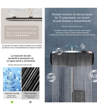 Dusch-Badkolonn TomaHawk LH-2365 Termostatisk | Koppar | Temperaturdisplay | Hand- och Takspruta