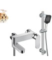 Columna Ducha-Bañera LH-999+KIT | Cuerpo de Cobre Macizo | Monomando | Núcleo Cerámico