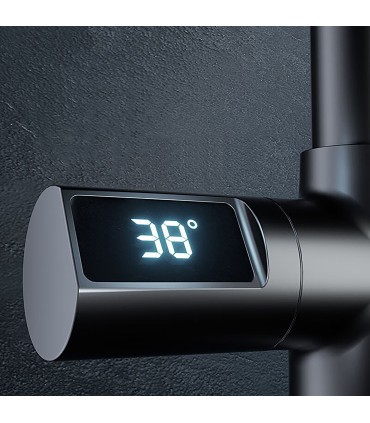 Köksblandare Display LH-567 | Massiv Koppar | Termometer | Utdragbar | 3 Vattenmodus