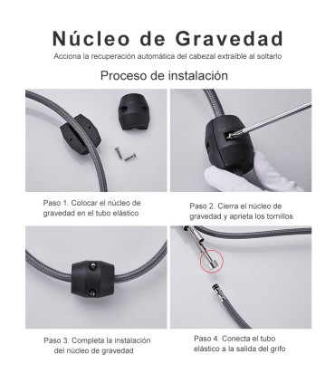 Torneira Cozinha Display LED Temperatura LH-232 | Cobre Maciço | Extraível | Monomando e 3 Modos Água