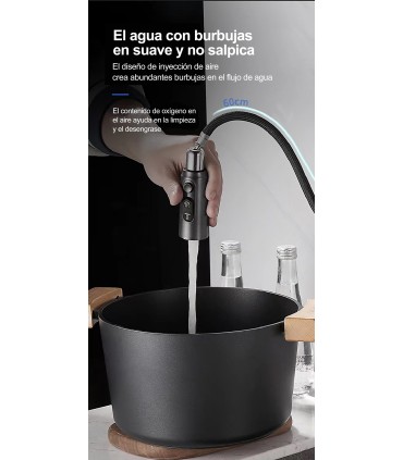 Rubinetto Cucina Display LED Temperatura LH-168 | Lega di Zinco | Estraibile | 3 Modi Acqua