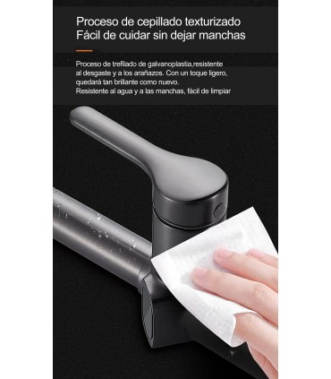 Torneira Cozinha Display LED Temperatura LH-168 | Liga de Zinco | Extraível | 3 Modos Água