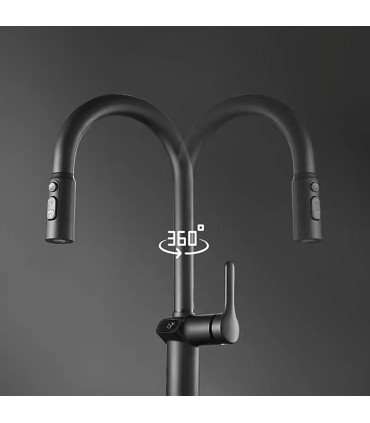 Torneira Cozinha Display LED Temperatura LH-168 | Liga de Zinco | Extraível | 3 Modos Água