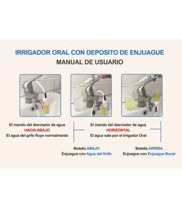 Irrigador Dental Standard com Reservatório Enxaguante | Sem Baterias ou Eletricidade | Pressão Torneira | Jato Ilimitado