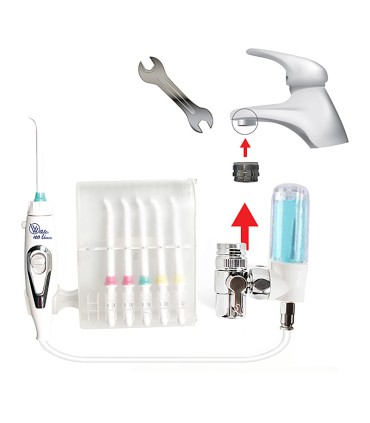 Irrigador Dental Standard com Reservatório Enxaguante | Sem Baterias ou Eletricidade | Pressão Torneira | Jato Ilimitado