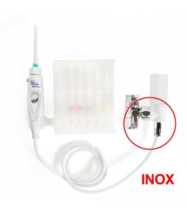 Irrigador Dental Standard com Reservatório Enxaguante | Sem Baterias ou Eletricidade | Pressão Torneira | Jato Ilimitado