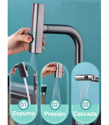 Kjøkkenkran Cascada LH-188 | Massivt Kopper | Uttagbar 3 Modus