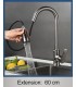 Rubinetto Cucina LH-118 | Ottone Antibatterico | Bocca Estraibile 3 Modi