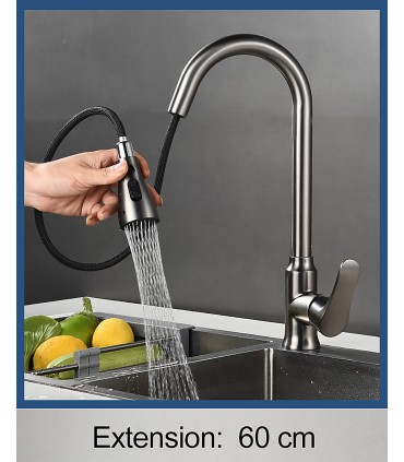 Grifo Cocina LH-118 | Latón Antibacteriano | Cabezal Extraíble 3 Modos de Agua