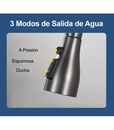 Keukenkraan LH-118 | Antibacterieel Messing | Uittrekbare 3 Modus