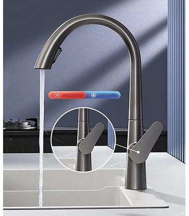 Robinet Cuisine LH-8042 Col de Cygne | Cuivre Massif | Extraible 2 Modes