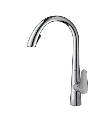 Grifo Cocina LH-8042 Cuello Cisne | Cobre Macizo | Cabezal Extraíble con Dos Modos de Agua