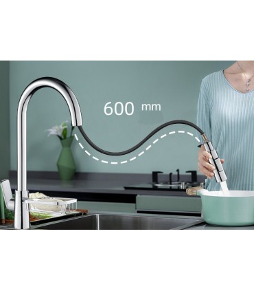 Rubinetto Cucina LH-123 | Griglia Scaffale | Rame Monoleva 2 Vie | Estrabile 2 Modi