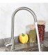 Keuken- en wastafelkraan LH-119 | Enkelhandkraan met twee waterwegen in roestvrij staal 304 | 360º draaiing
