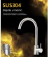 Keuken- en wastafelkraan LH-119 | Enkelhandkraan met twee waterwegen in roestvrij staal 304 | 360º draaiing