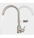 Keuken- en wastafelkraan LH-119 | Enkelhandkraan met twee waterwegen in roestvrij staal 304 | 360º draaiing