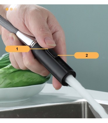 Rubinetto da Cucina Sailuo LH-2255 | Rubinetto Monocomando con Bocca Estraibile e Rotazione 360º