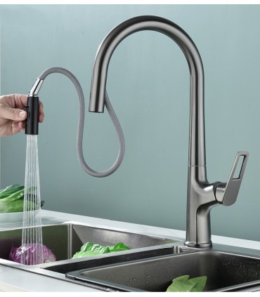 Torneira de Cozinha Sailuo LH-2255 | Torneira Monomando com Bica Extraível e Rotação 360º