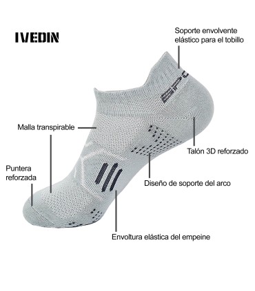Thin Unisex Ankle Sports Socks | Combed Cotton | One Size 35–42 EU