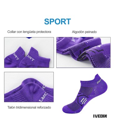 Thin Unisex Ankle Sports Socks | Combed Cotton | One Size 35–42 EU