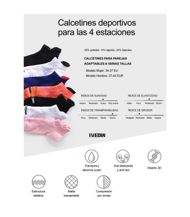 Calcetines de deporte – Packs y pares individuales | Ivedin