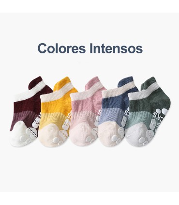 Chaussettes Basses Antidérapantes pour Bébé | Couleurs Amusantes | 0 mois à 5 ans